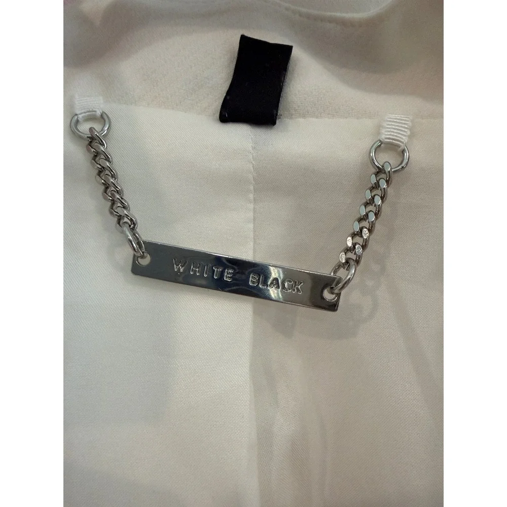 White House Black Market White Chain Trim Open Front Blazer 570244983 Size 2